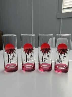 Vintage 1980s Panache Sunset Highball Glasses (Set of 4) - Miami Vice MCM